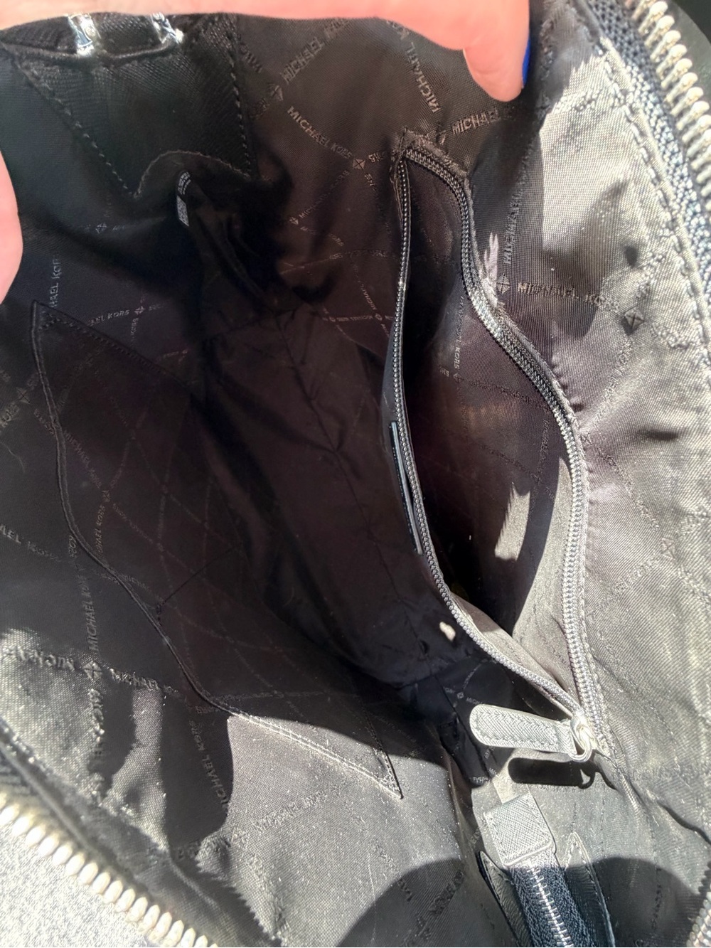Michael Kors Black Saffiano Satchel with Silver Hardware - Picture 7 of 8